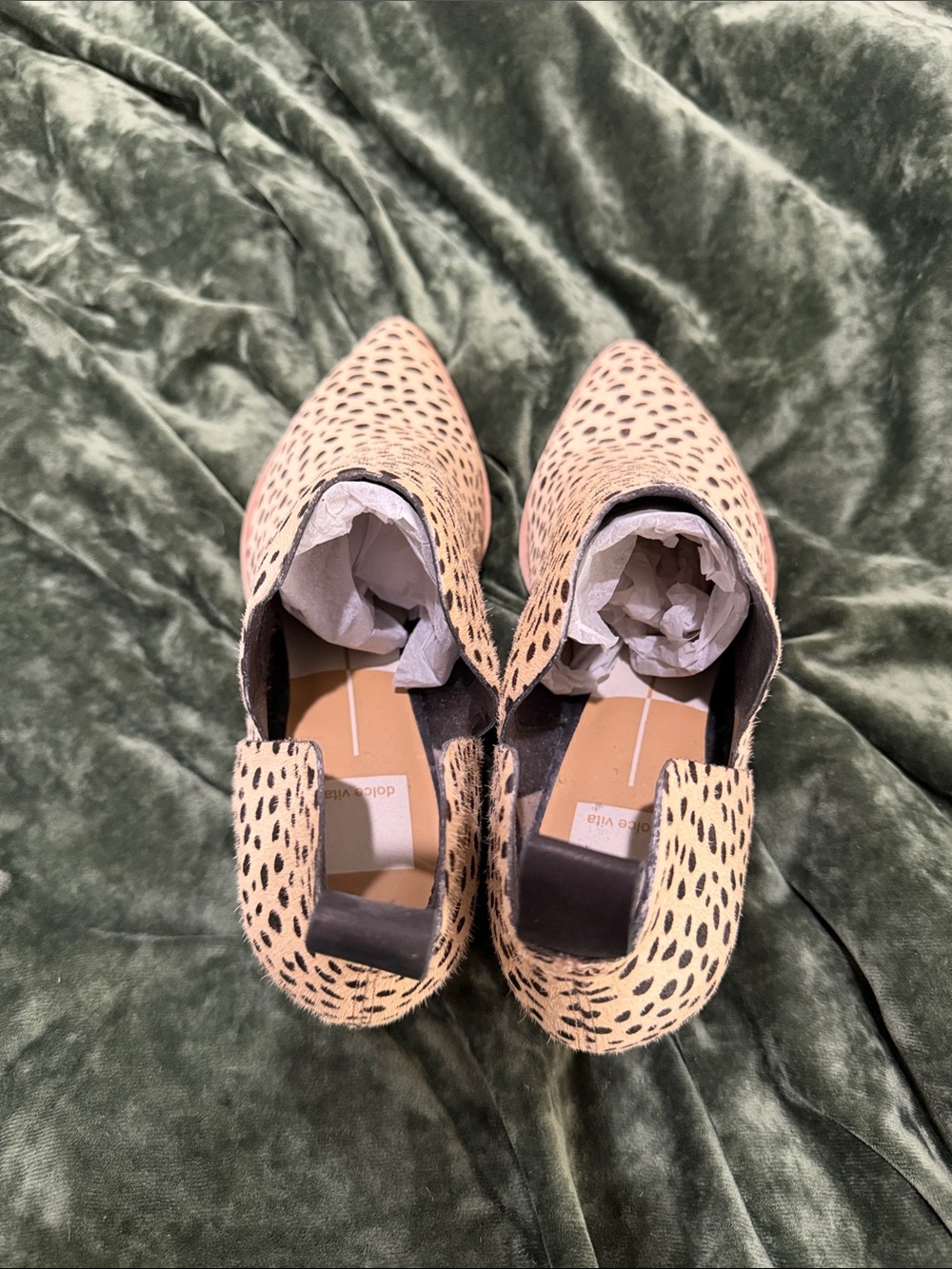 Dolce Vita Leopard Spot Pointed Ankle Booties - Black & Cream - Picture 4 of 4